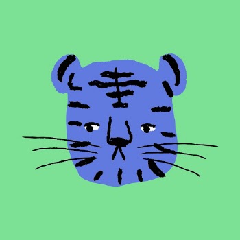 Tiger doodle sticker, blue animal | Free Vector Illustration - rawpixel