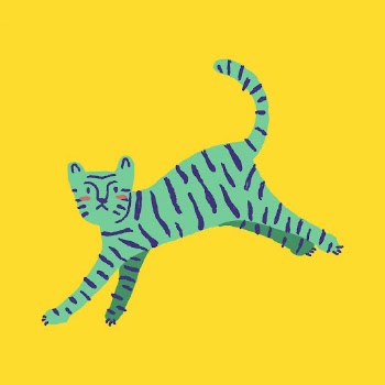 Tiger doodle sticker, green animal | Free Vector Illustration - rawpixel