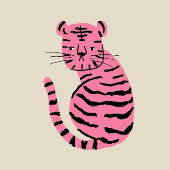 Tiger doodle sticker, pink animal | Free PSD Illustration - rawpixel