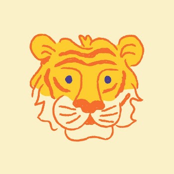 Tiger doodle sticker, yellow animal | Free PSD Illustration - rawpixel