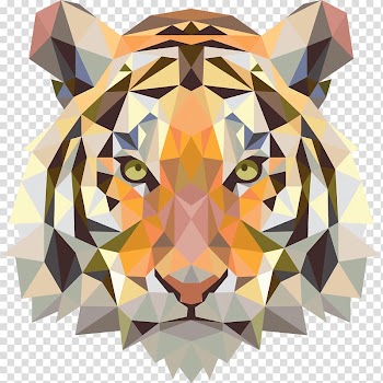 Tiger Drawing Art Painting, polygonal transparent background PNG clipart