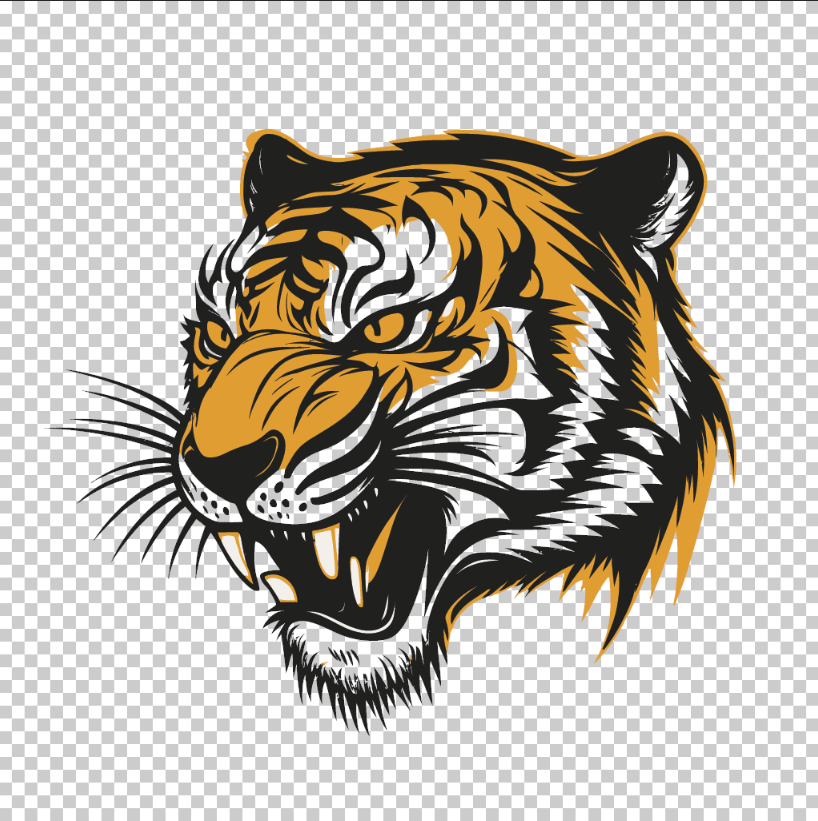 Tiger face logo vector - transparent background