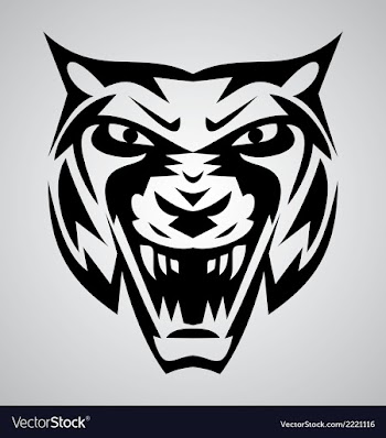  					Tiger Face Tribal vector image														