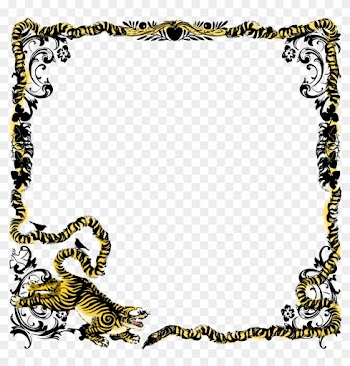 Tiger Frame Mono Clipart - Tiger Border Png