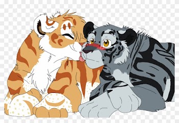 Tiger Gray Wolf Kiss Wolf Girl And Black Prince Drawing - Anime Wolf Kiss