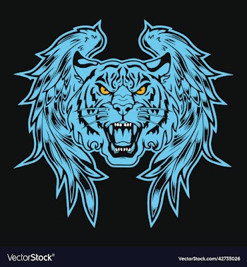 tiger head and wings