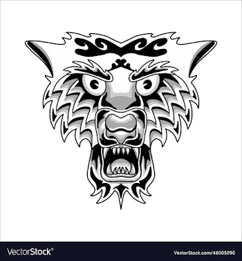 tiger head grayscale
