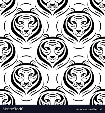 tiger logo seamless pattern