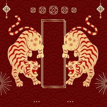 Tiger new year background, Chinese | Free PSD - rawpixel