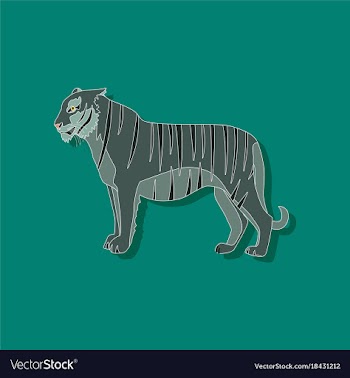 Tiger paper sticker on stylish background vector image