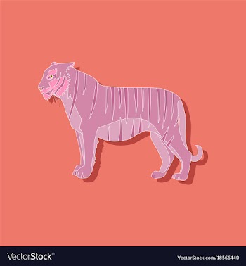 Tiger paper sticker on stylish background vector image