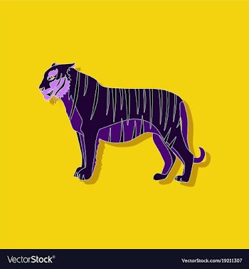 Tiger paper sticker on stylish background vector image