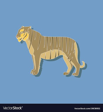 Tiger paper sticker on stylish background vector image
