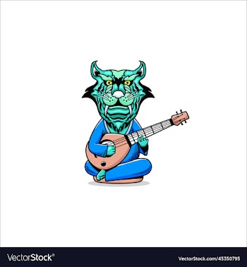 tiger play guitar