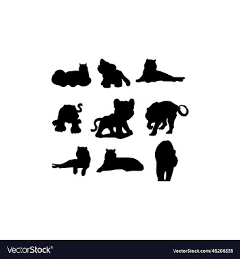 tiger set silhouette creative design