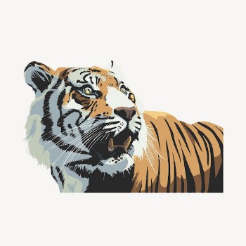 Tiger sticker, wild animal illustration | Free PSD - rawpixel