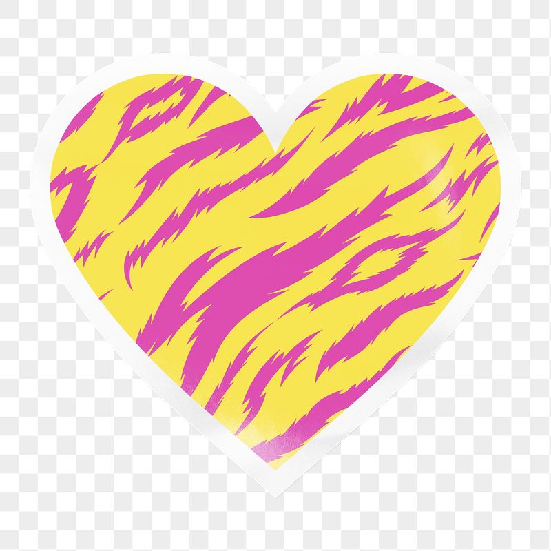 Tiger stripes pattern png heart | Free PNG - rawpixel