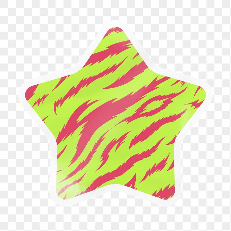 Tiger stripes pattern png star | Free PNG - rawpixel