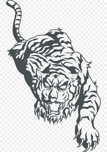 Tiger Tattoo Flash Clip art - Tigers down 