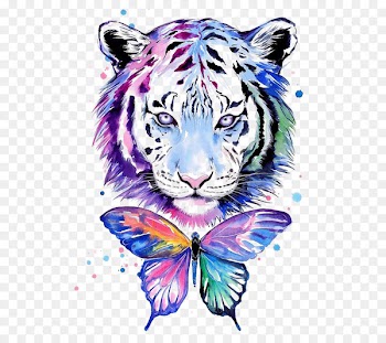 Tiger Tiger T-shirt Watercolor painting Drawing - Water tiger 