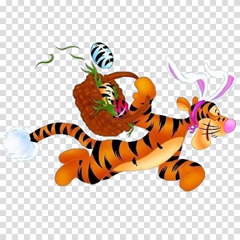 Tigger Winnie-the-Pooh Piglet Rabbit Eeyore, Easter Party transparent background PNG clipart
