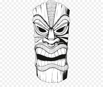 Tiki Polynesia T-shirt Drawing Mask - Wooden Toys Mask 
