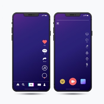 Tiktok app&nbsp;interface pack Free Vector