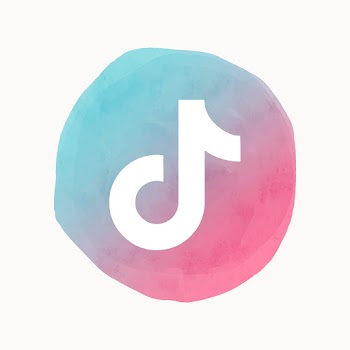 TikTok icon for social media in watercolor… | Free stock illustration | High Resolution graphic