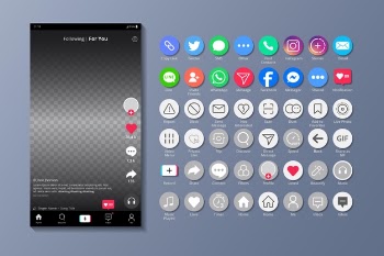 Tiktok interface and smartphone apps Free Vector