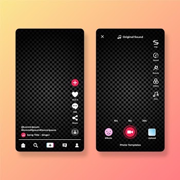 Tiktok interface concept Free Vector