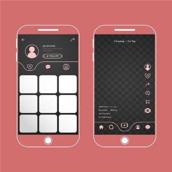 Tiktok interface concept Free Vector