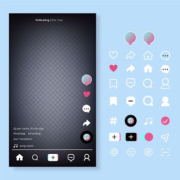 Tiktok interface concept Free Vector