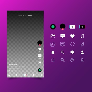 Tiktok interface concept Free Vector