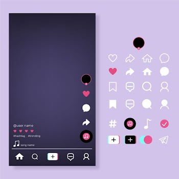 Tiktok interface concept Free Vector
