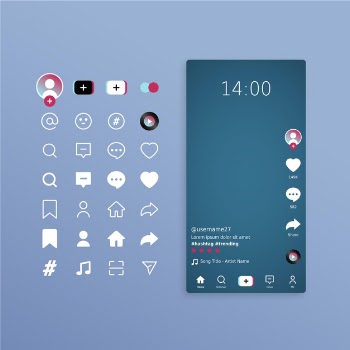 Tiktok interface concept Free Vector