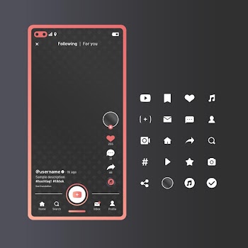 Tiktok interface concept Free Vector