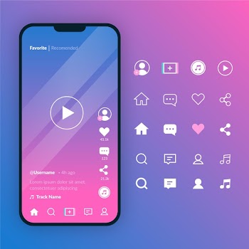 Tiktok interface concept Free Vector