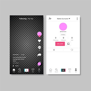Tiktok interface concept Free Vector