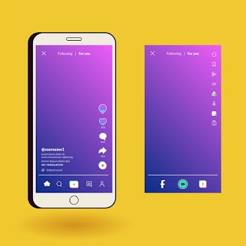Tiktok interface concept Free Vector