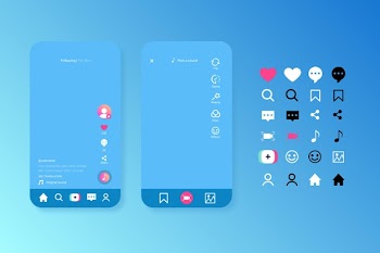 Tiktok interface pack Free Vector