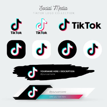 Tiktok logo and lower third collection Free Vector