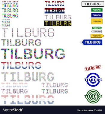 Tilburg text design set vector image