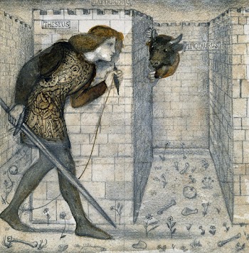 Tile Design - Theseus and the Minotaur in the… | Free public domain illustration