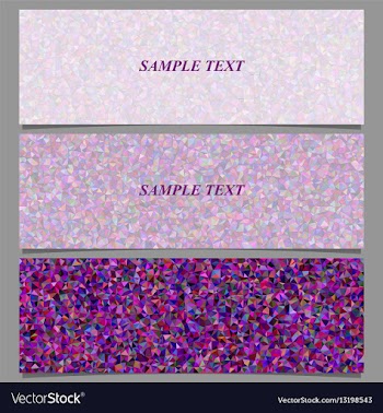 Tiled triangle mosaic banner design set vector image