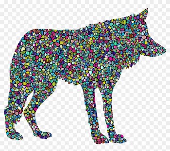 Tiled Wolf Silhouette 2 With Background - Wolf Silhouette
