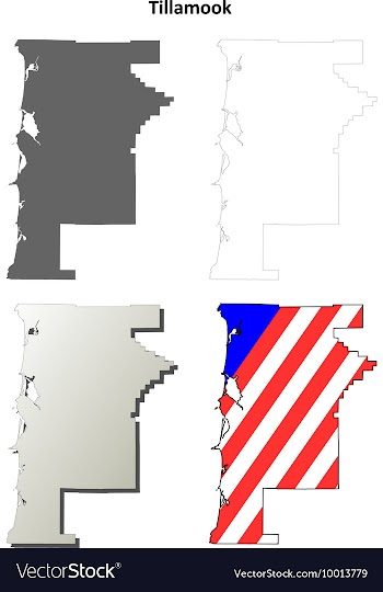 Tillamook Map Icon Set vector image