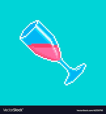 tilted wine glass with wine inside