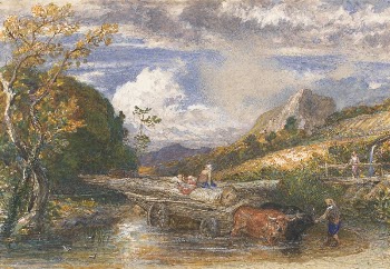 Timber Wagon Crossing a Stream | Free Photo - rawpixel