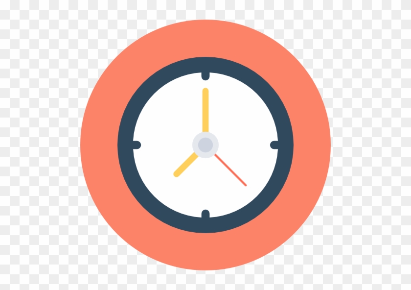 Time And Date Icon - Clock Flat Icon Png