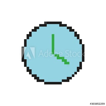 time clock 8 bits pixelated style icon